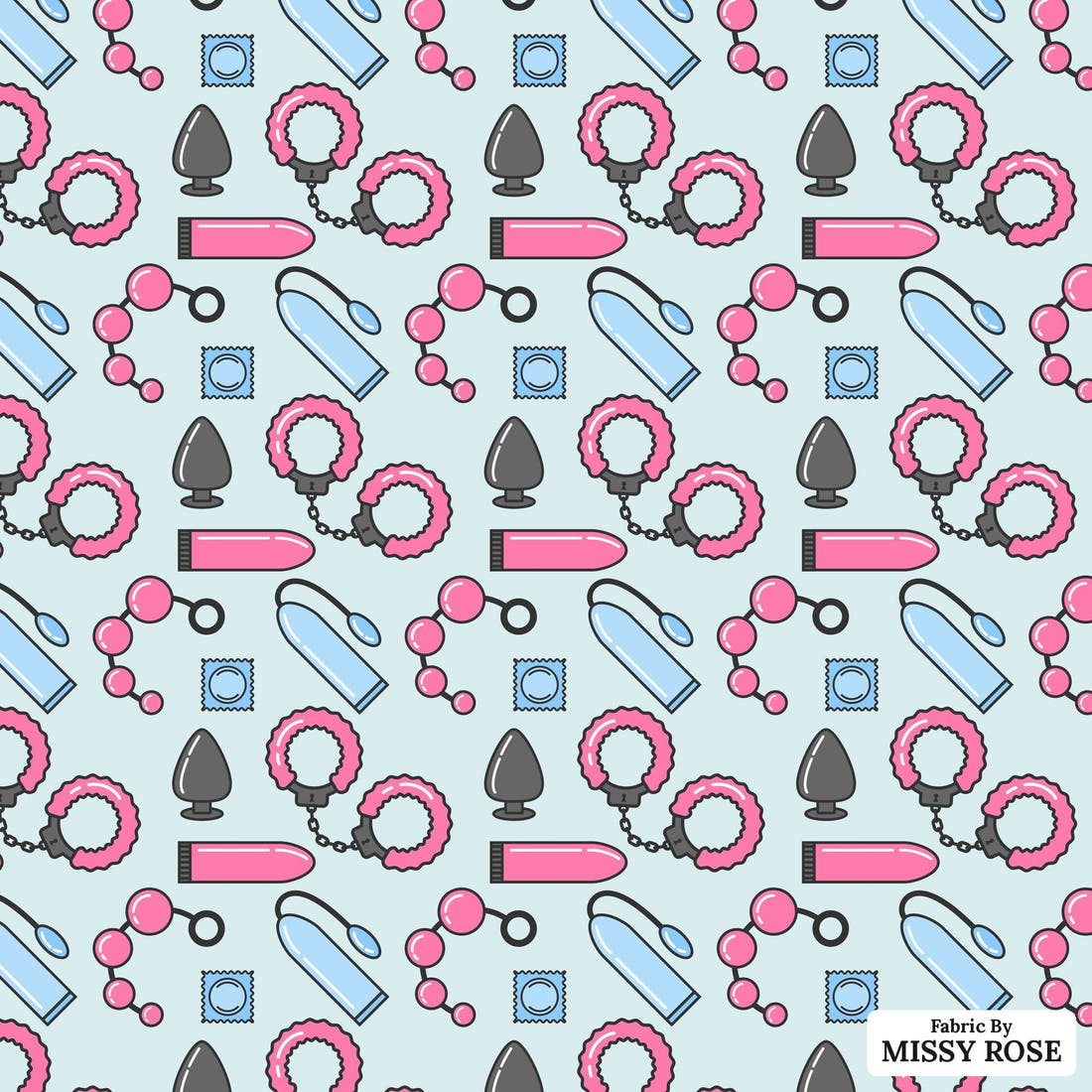 Profanity Fabric 567 - flat view of the print, zoom in for detail | Fabric by Missy Rose