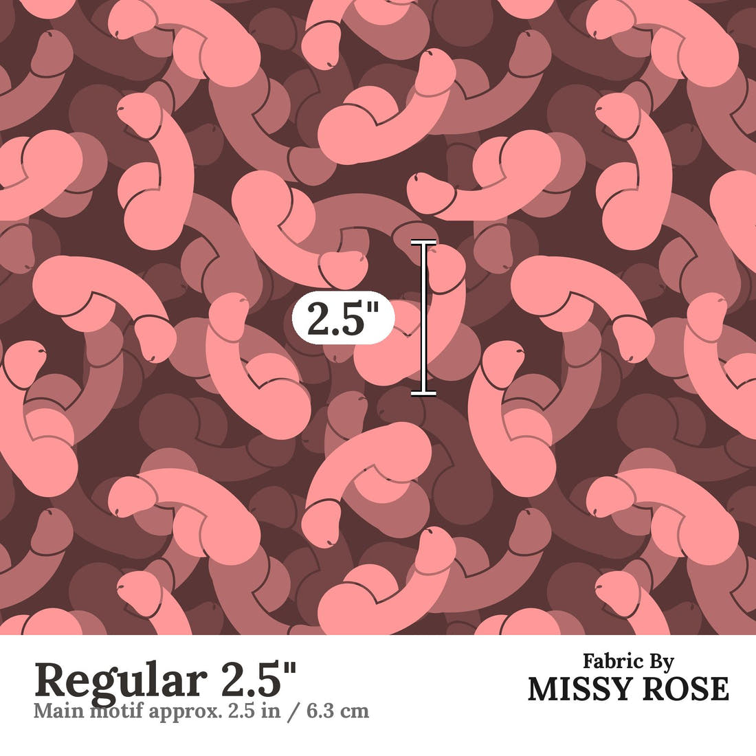 Profanity Fabric 568 Regular 2.5 inch print scale guide | Fabric by Missy Rose