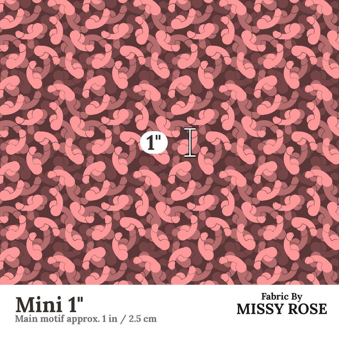Profanity Fabric 568 Mini 1 inch print scale guide | Fabric by Missy Rose