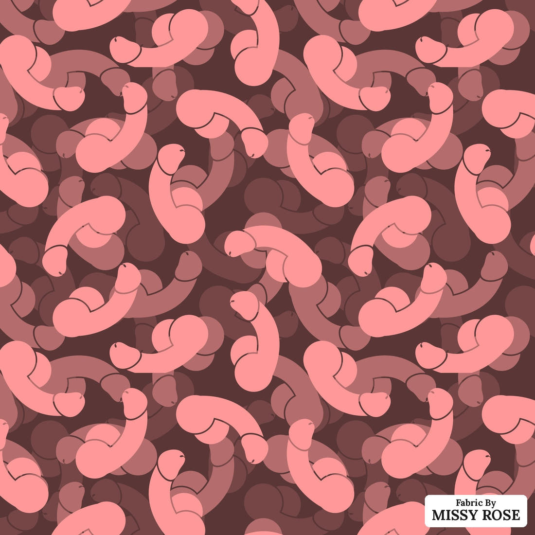 Profanity Fabric 568 - flat view of the print, zoom in for detail | Fabric by Missy Rose