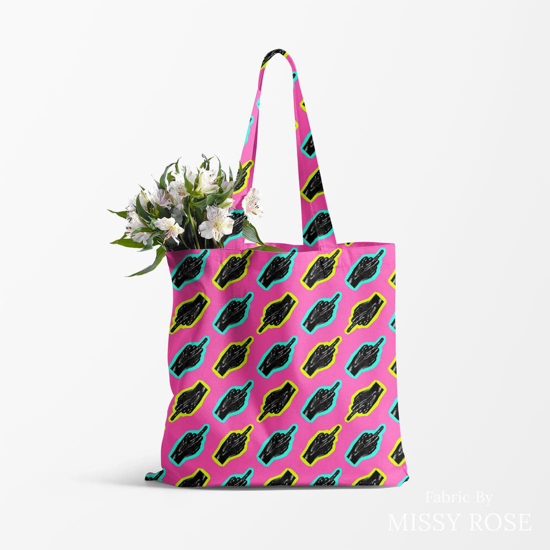 Profanity Fabric 569 made up as a tote bag - see how the print looks made up | Fabric by Missy Rose