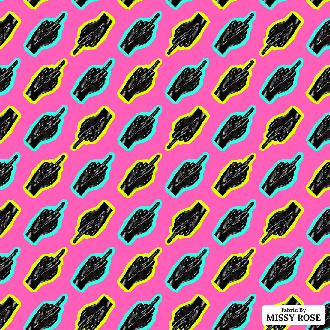 Profanity Fabric 569 - flat view of the print, zoom in for detail | Fabric by Missy Rose