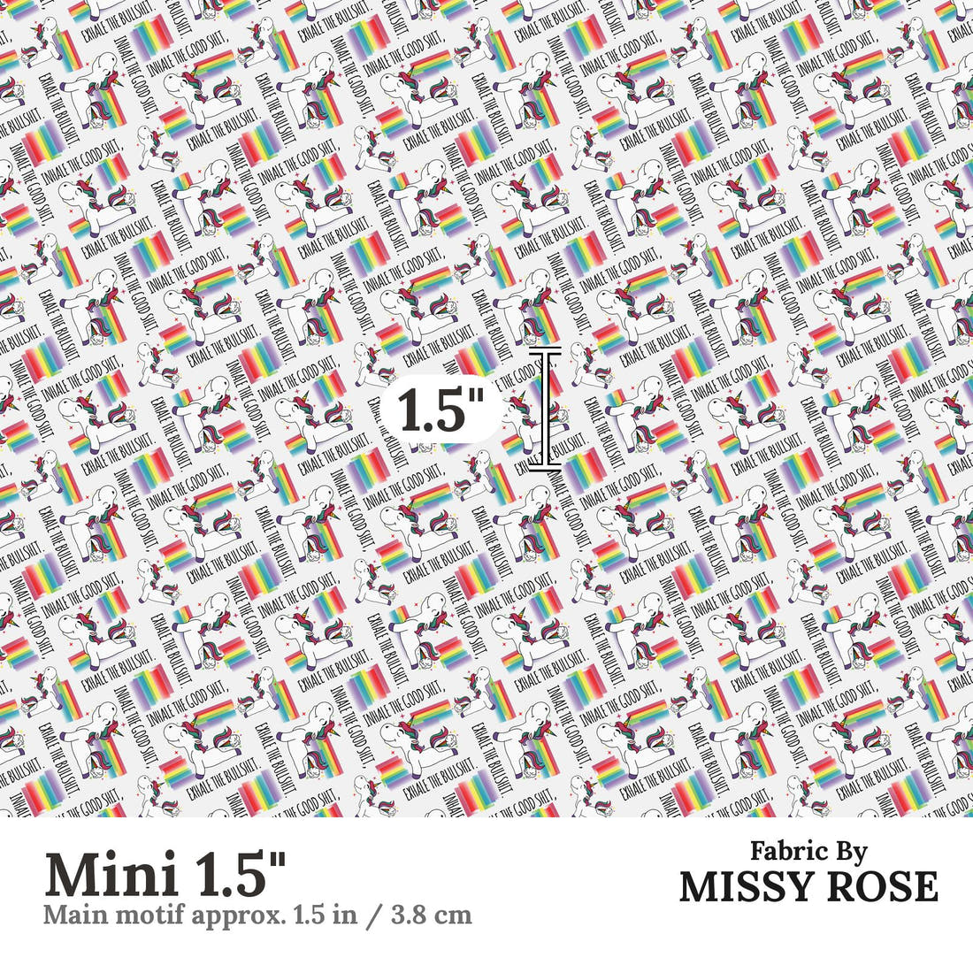 Profanity Fabric 57 Mini 1.5 inch print scale guide | Fabric by Missy Rose