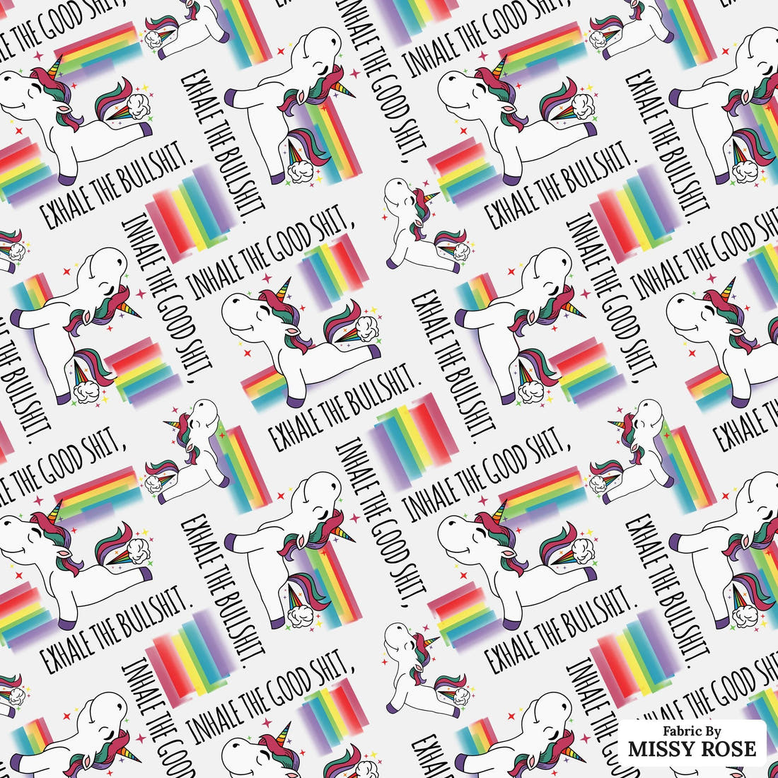 Profanity Fabric 57 - flat view of the print, zoom in for detail | Fabric by Missy Rose