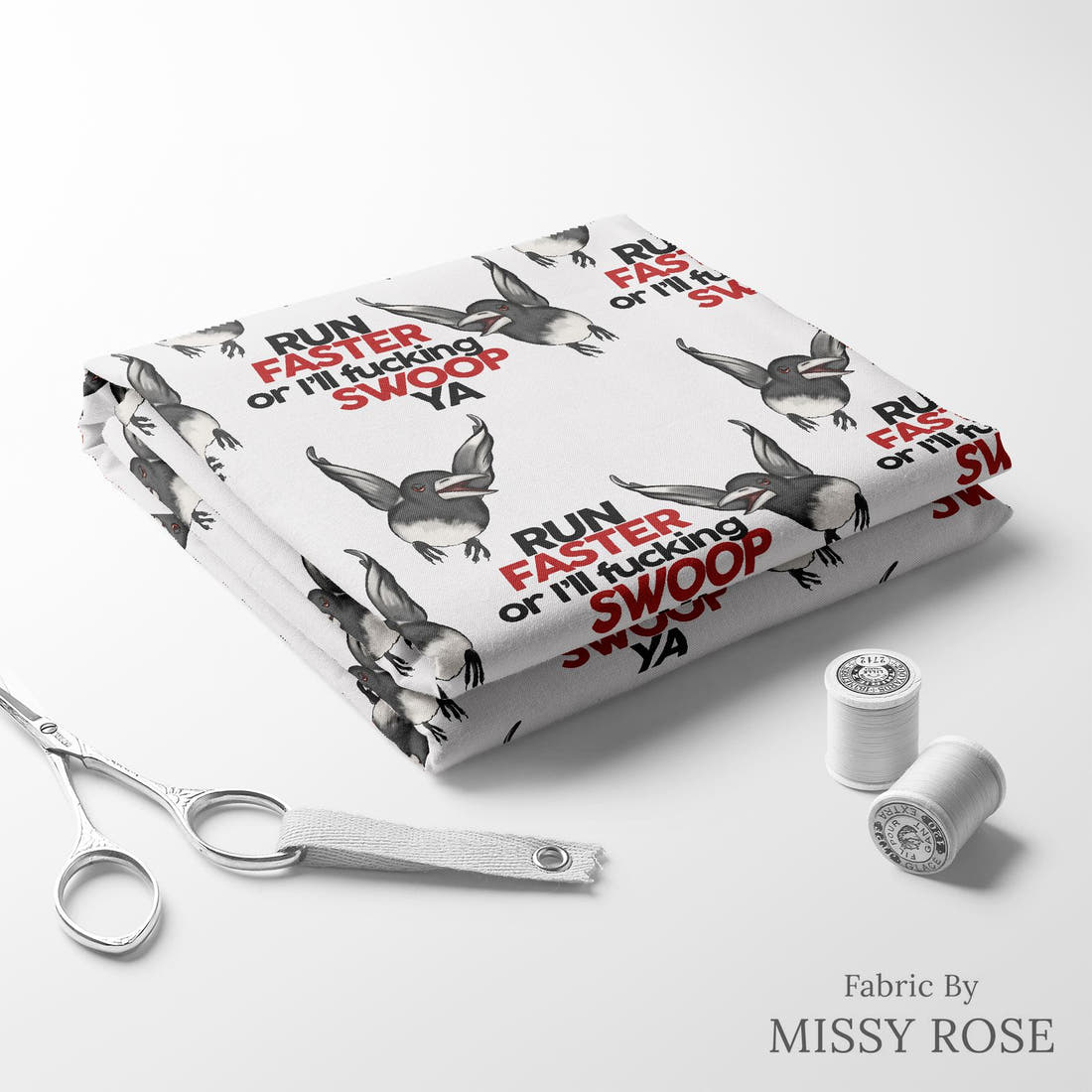 Profanity Fabric 570 folded fabric stack with matching thread - pre-order fabric Australia | Fabric by Missy Rose