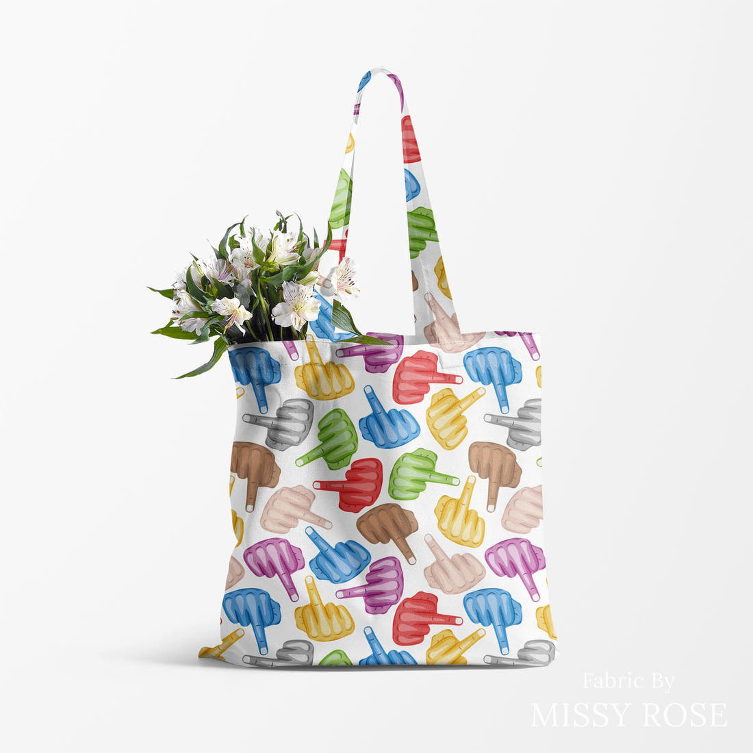 Profanity Fabric 572 made up as a tote bag - see how the print looks made up | Fabric by Missy Rose