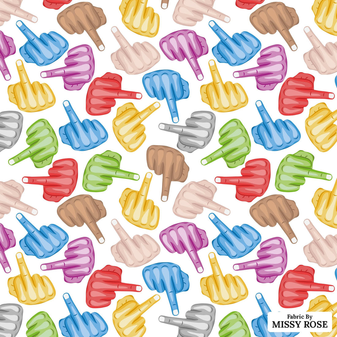 Profanity Fabric 572 - flat view of the print, zoom in for detail | Fabric by Missy Rose