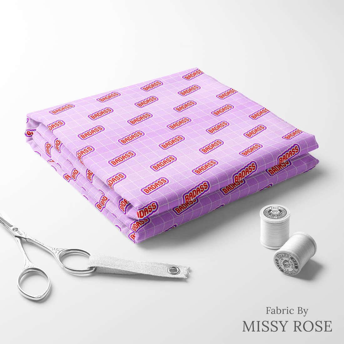 Profanity Fabric 573 folded fabric stack with matching thread - pre-order fabric Australia | Fabric by Missy Rose