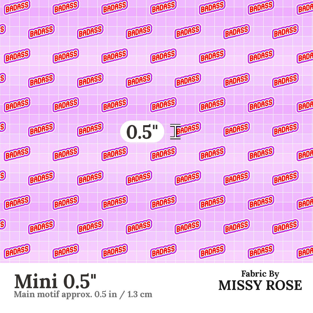 Profanity Fabric 573 Mini 0.5 inch print scale guide | Fabric by Missy Rose