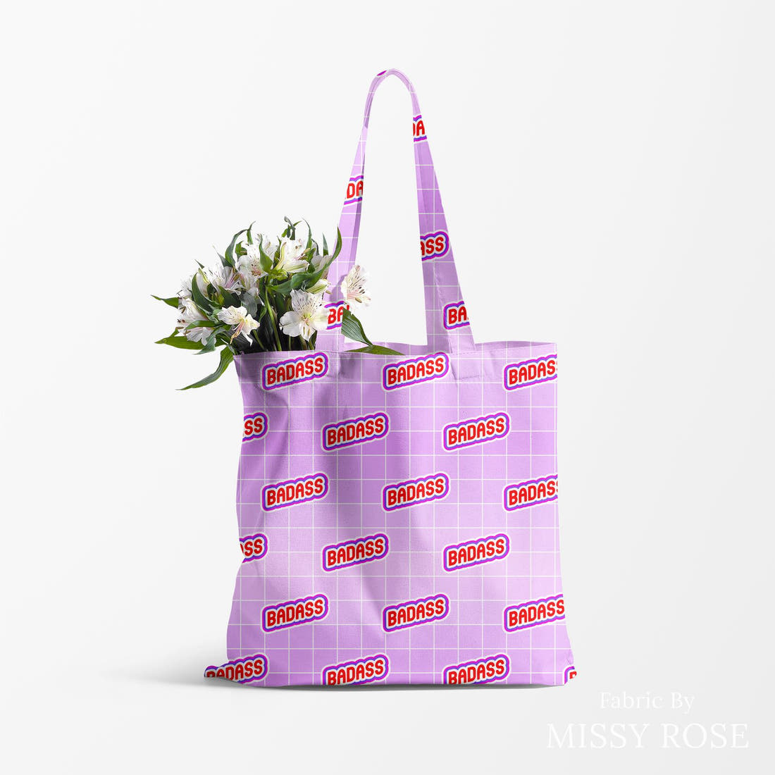 Profanity Fabric 573 made up as a tote bag - see how the print looks made up | Fabric by Missy Rose