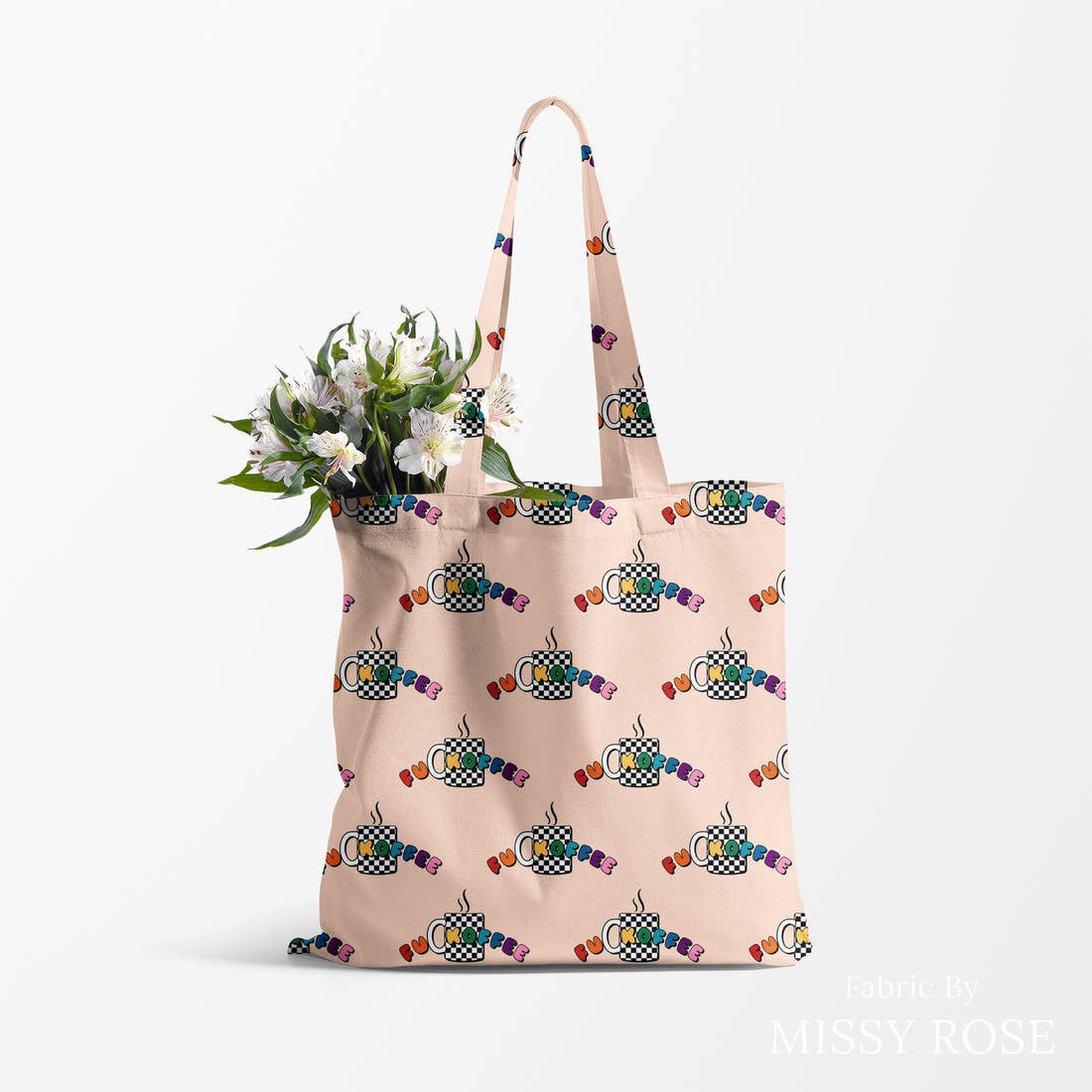 Profanity Fabric 574 made up as a tote bag - see how the print looks made up | Fabric by Missy Rose