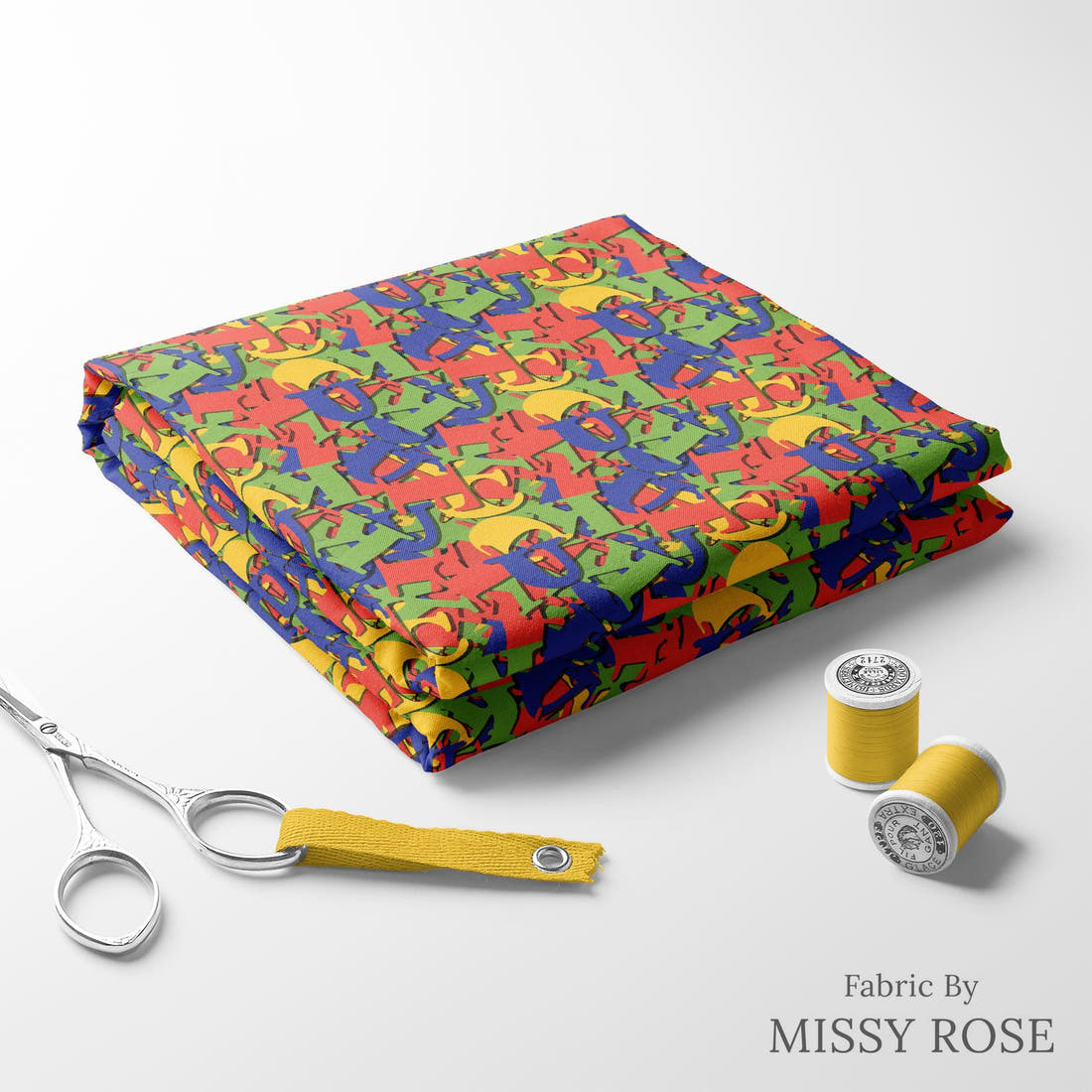 Profanity Fabric 576 folded fabric stack with matching thread - pre-order fabric Australia | Fabric by Missy Rose