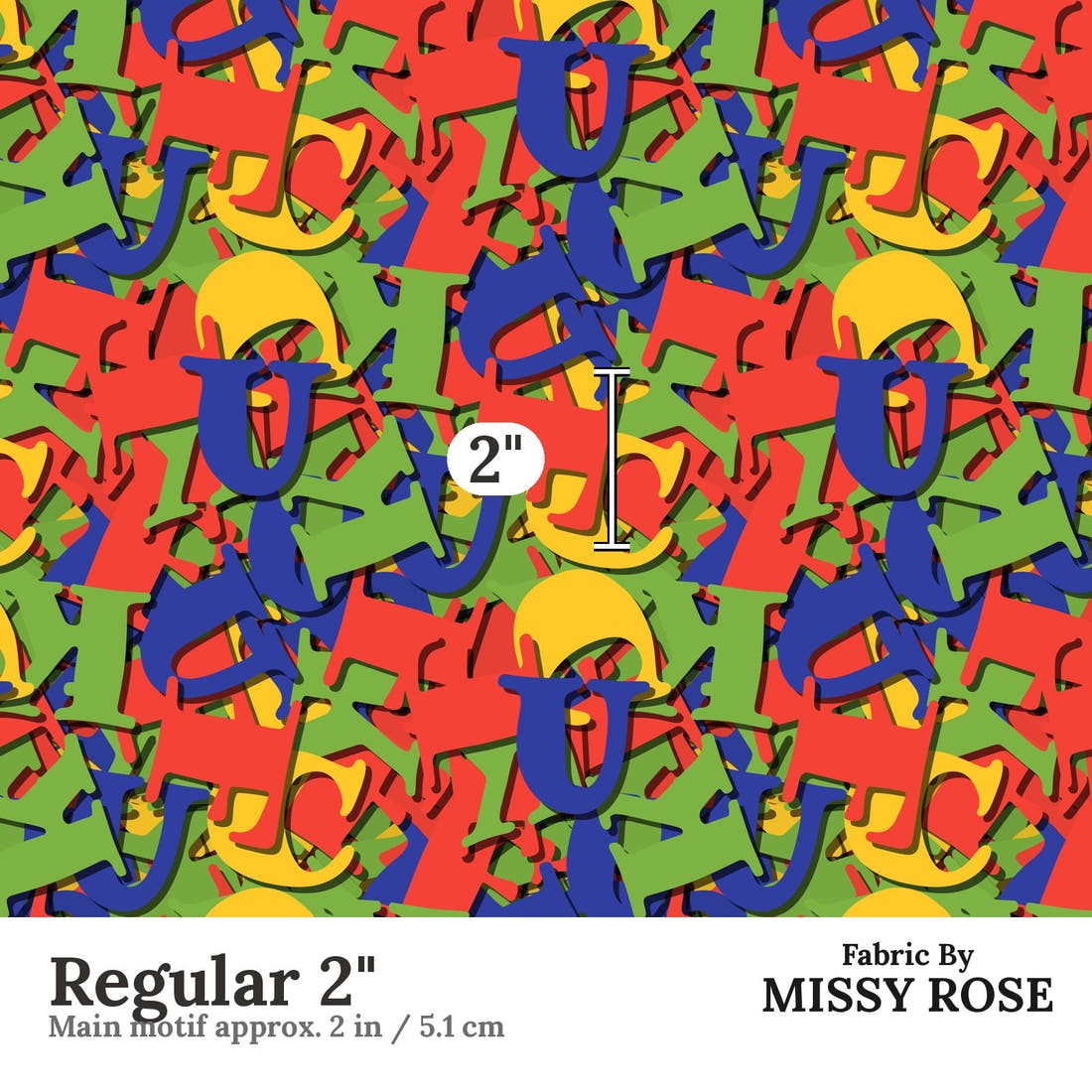 Profanity Fabric 576 Regular 2 inch print scale guide | Fabric by Missy Rose