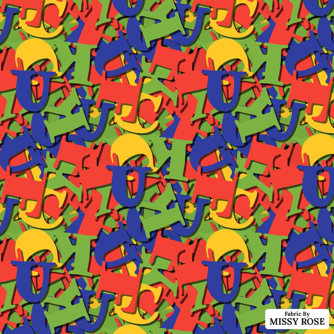 Profanity Fabric 576 - flat view of the print, zoom in for detail | Fabric by Missy Rose