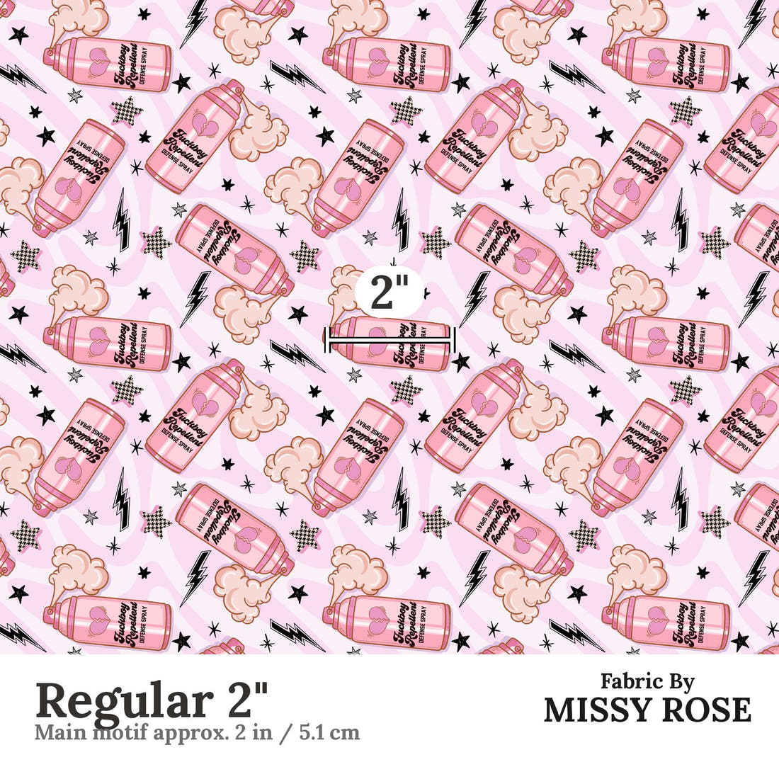 Profanity Fabric 578 Regular 2 inch print scale guide | Fabric by Missy Rose