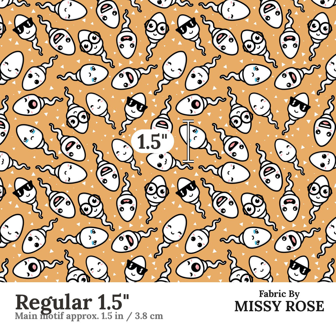 Profanity Fabric 58 Regular 1.5 inch print scale guide | Fabric by Missy Rose