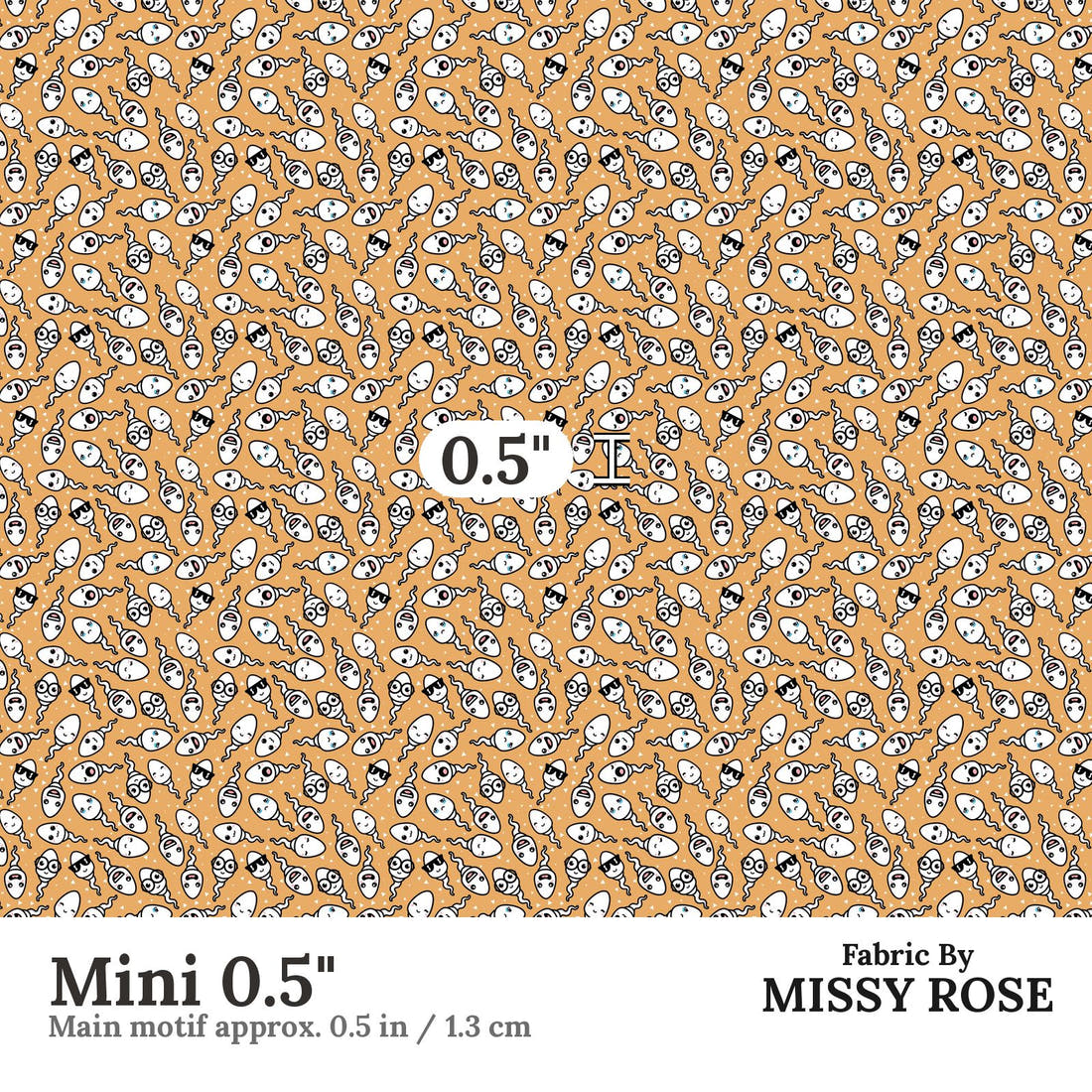 Profanity Fabric 58 Mini 0.5 inch print scale guide | Fabric by Missy Rose