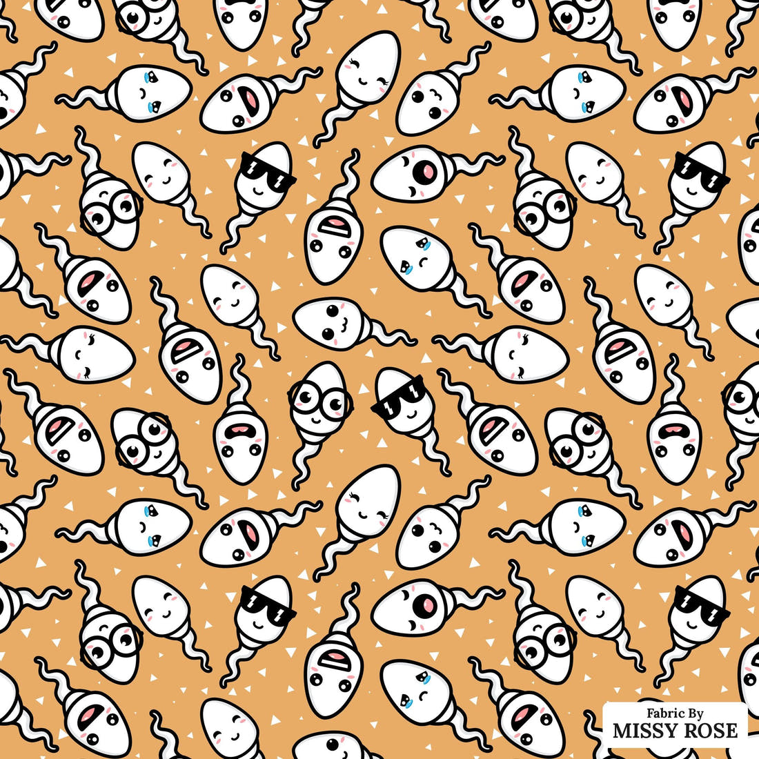 Profanity Fabric 58 - flat view of the print, zoom in for detail | Fabric by Missy Rose