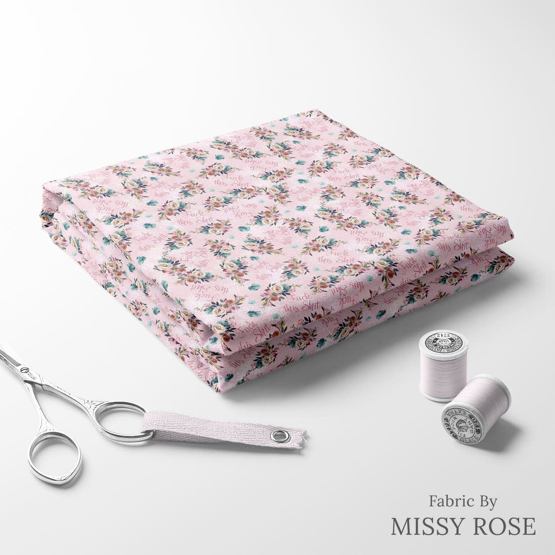 Profanity Fabric 580 folded fabric stack with matching thread - pre-order fabric Australia | Fabric by Missy Rose