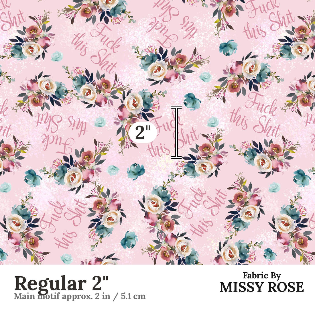 Profanity Fabric 580 Regular 2 inch print scale guide | Fabric by Missy Rose