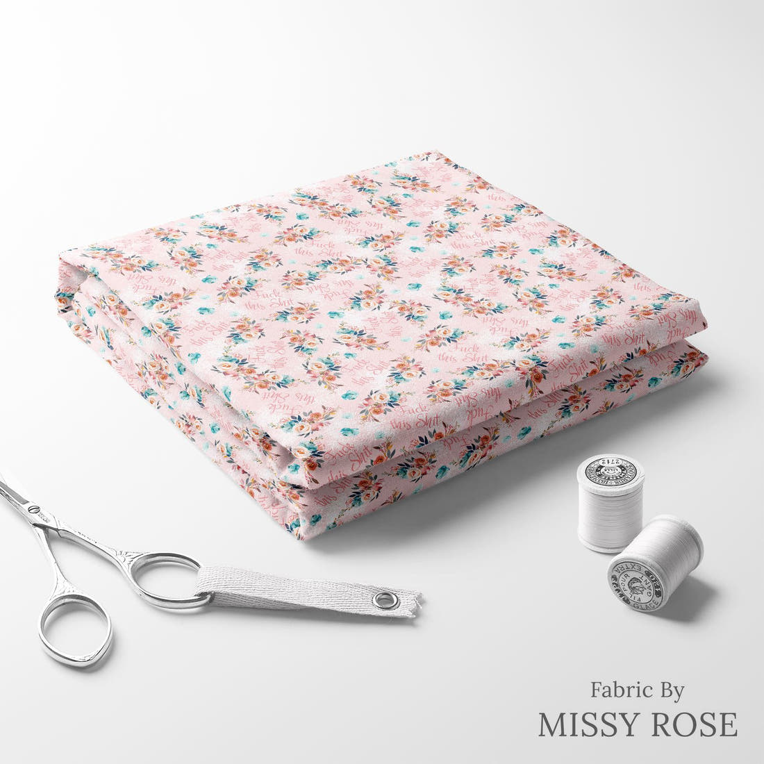 Profanity Fabric 585 folded fabric stack with matching thread - pre-order fabric Australia | Fabric by Missy Rose