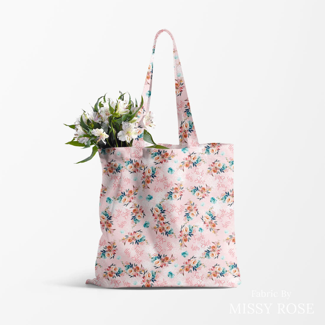 Profanity Fabric 585 made up as a tote bag - see how the print looks made up | Fabric by Missy Rose
