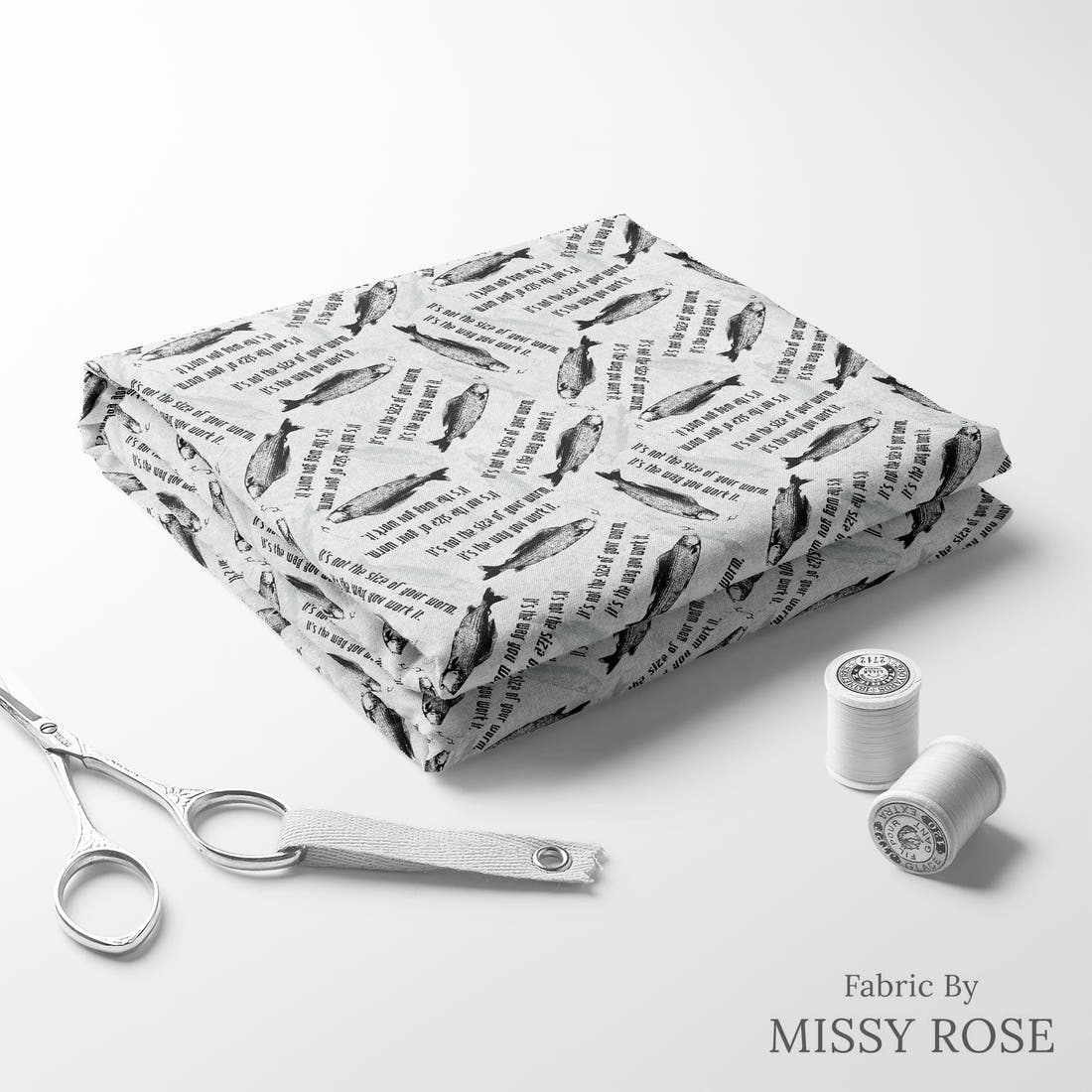 Profanity Fabric 586 folded fabric stack with matching thread - pre-order fabric Australia | Fabric by Missy Rose