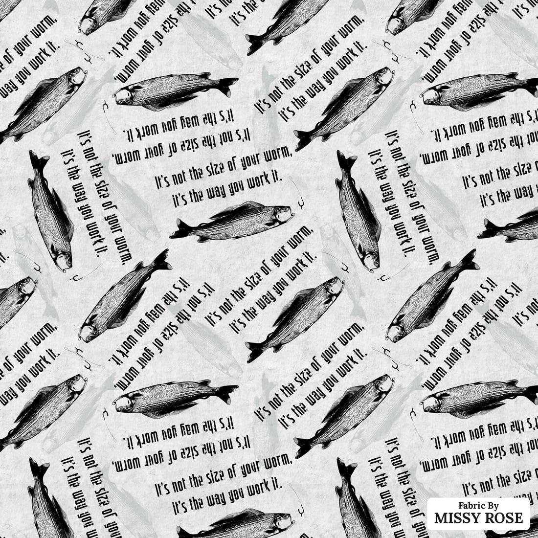 Profanity Fabric 586 - flat view of the print, zoom in for detail | Fabric by Missy Rose