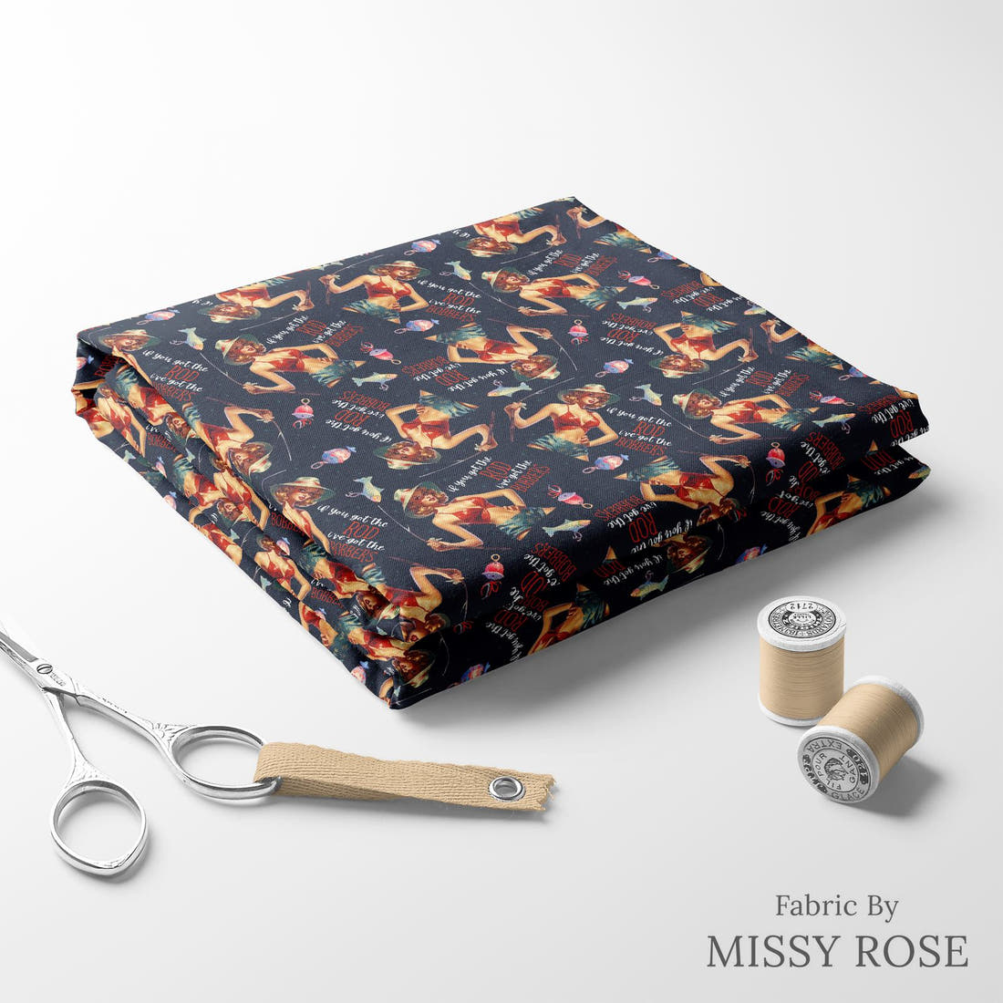 Profanity Fabric 60 folded fabric stack with matching thread - pre-order fabric Australia | Fabric by Missy Rose