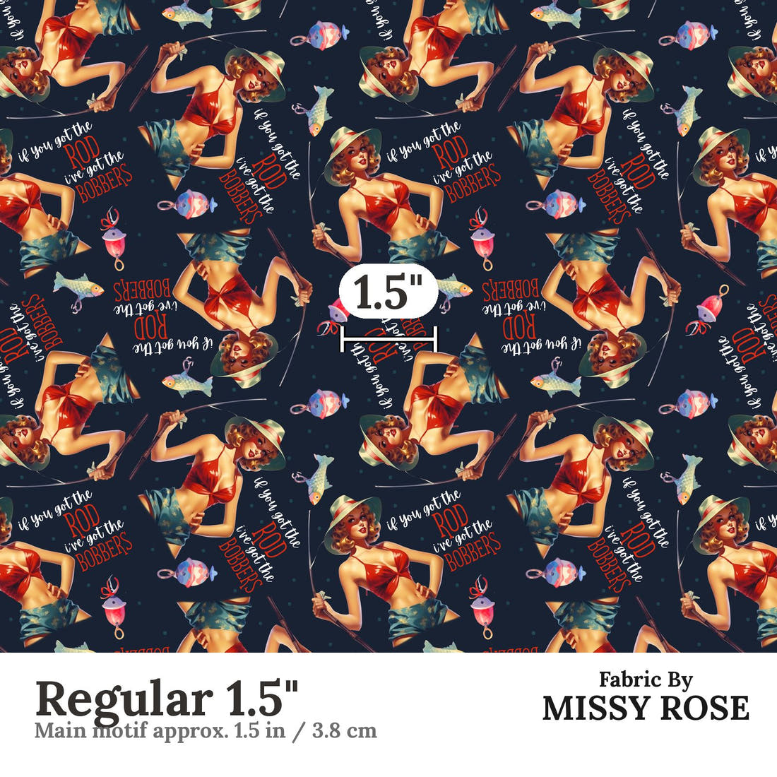Profanity Fabric 60 Regular 1.5 inch print scale guide | Fabric by Missy Rose