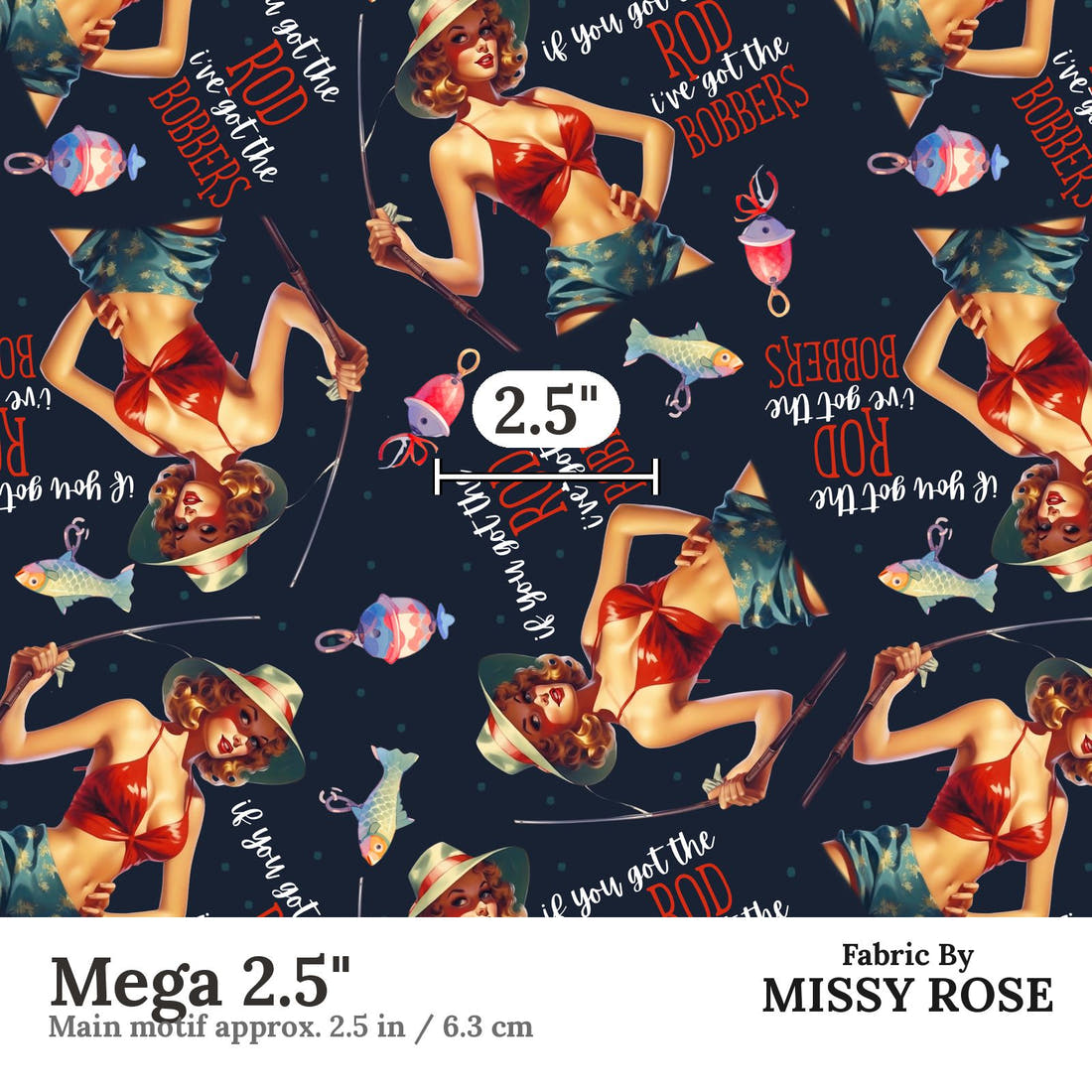 Profanity Fabric 60 Mega 2.5 inch print scale guide | Fabric by Missy Rose