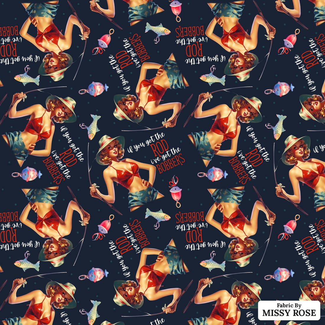 Profanity Fabric 60 - flat view of the print, zoom in for detail | Fabric by Missy Rose