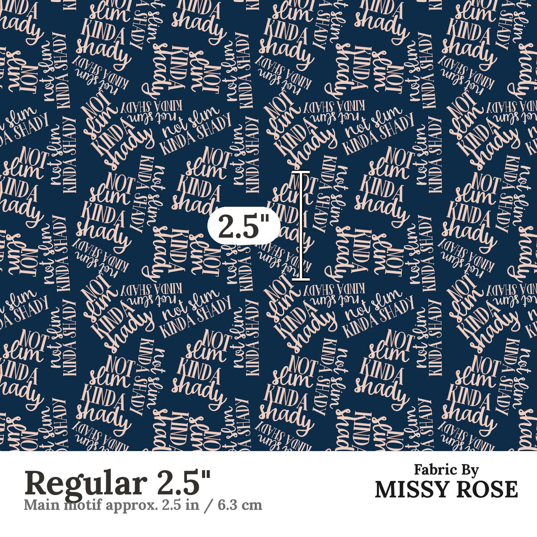 Profanity Fabric 62 Regular 2.5 inch print scale guide | Fabric by Missy Rose