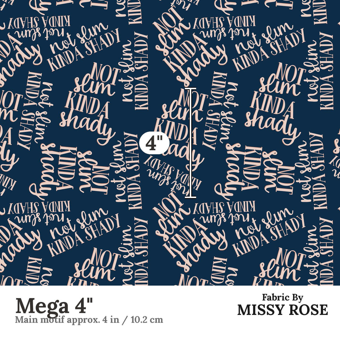 Profanity Fabric 62 Mega 4 inch print scale guide | Fabric by Missy Rose
