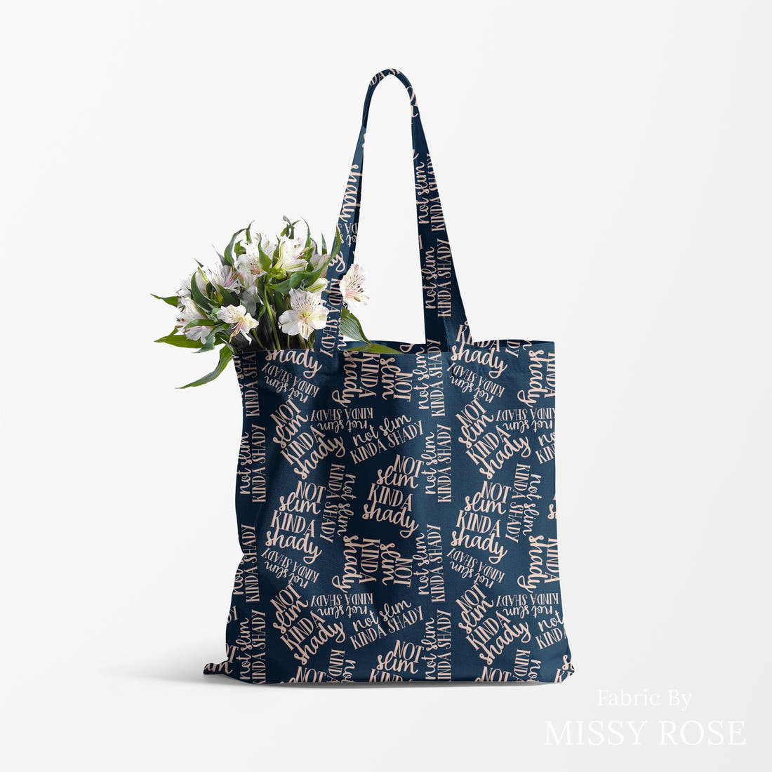 Profanity Fabric 62 made up as a tote bag - see how the print looks made up | Fabric by Missy Rose