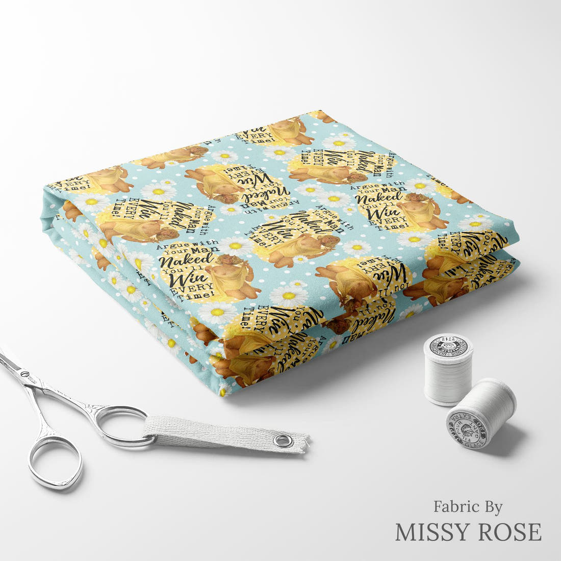 Profanity Fabric 65 folded fabric stack with matching thread - pre-order fabric Australia | Fabric by Missy Rose