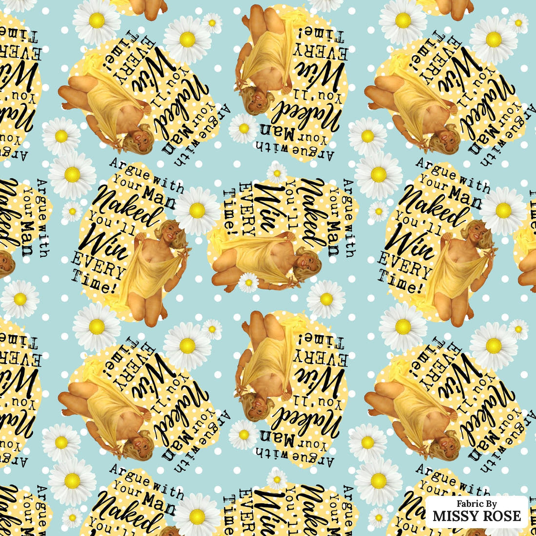 Profanity Fabric 65 - flat view of the print, zoom in for detail | Fabric by Missy Rose