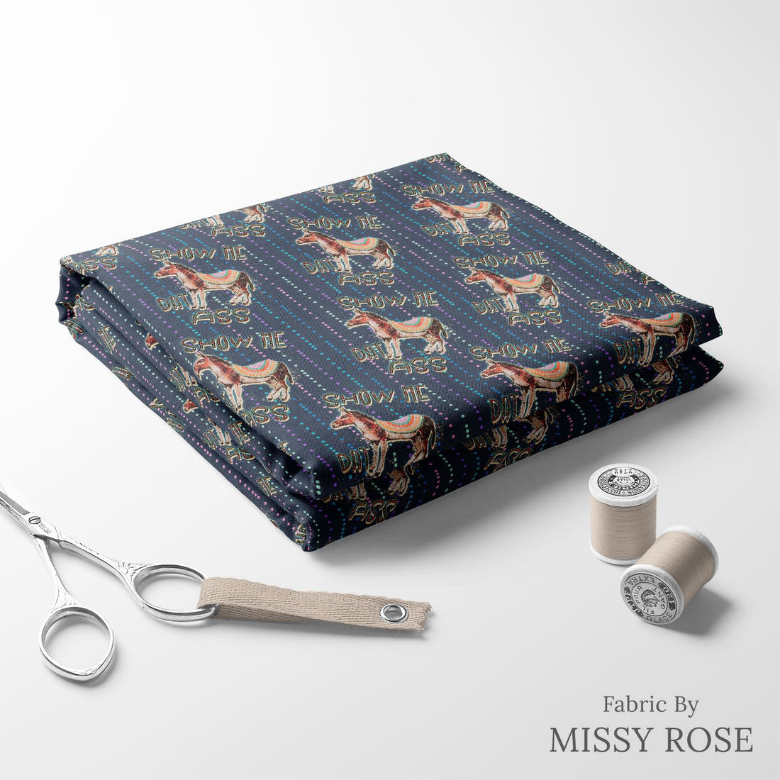 Profanity Fabric 66 folded fabric stack with matching thread - pre-order fabric Australia | Fabric by Missy Rose