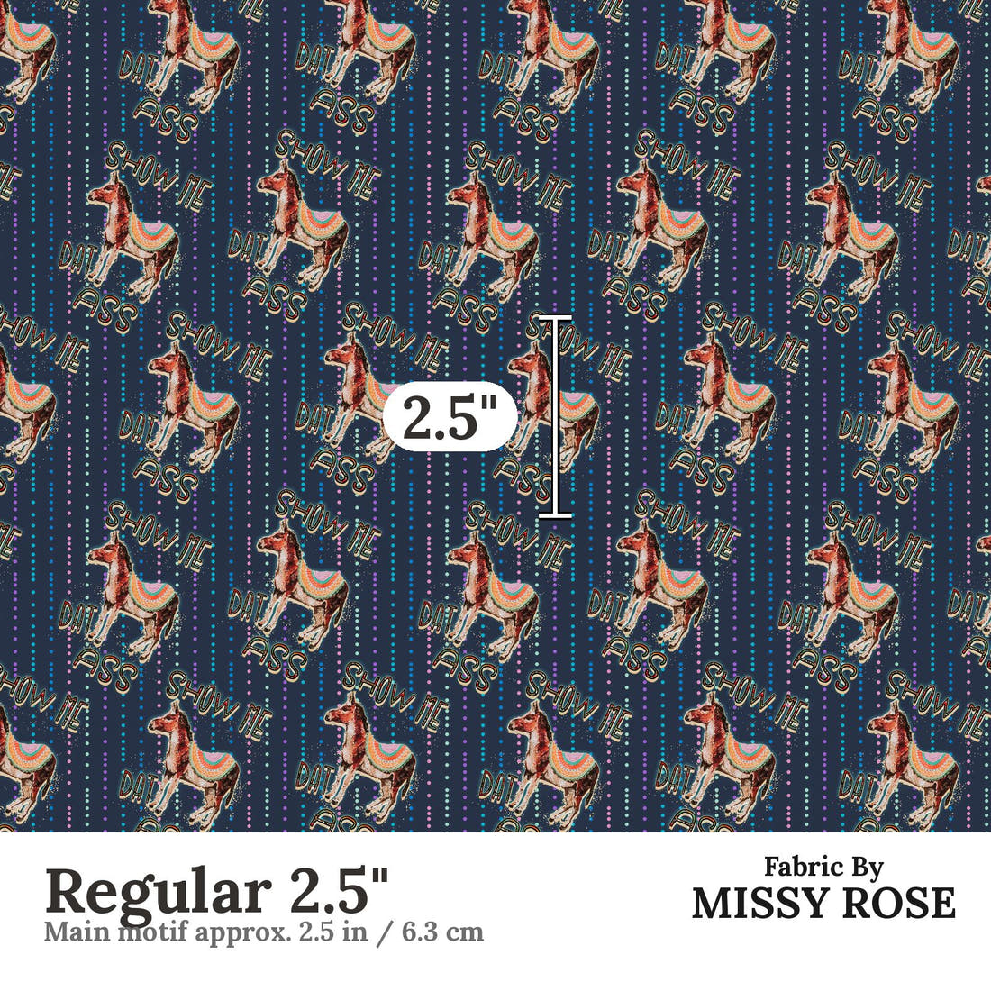 Profanity Fabric 66 Regular 2.5 inch print scale guide | Fabric by Missy Rose