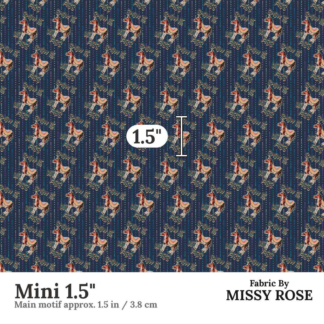 Profanity Fabric 66 Mini 1.5 inch print scale guide | Fabric by Missy Rose