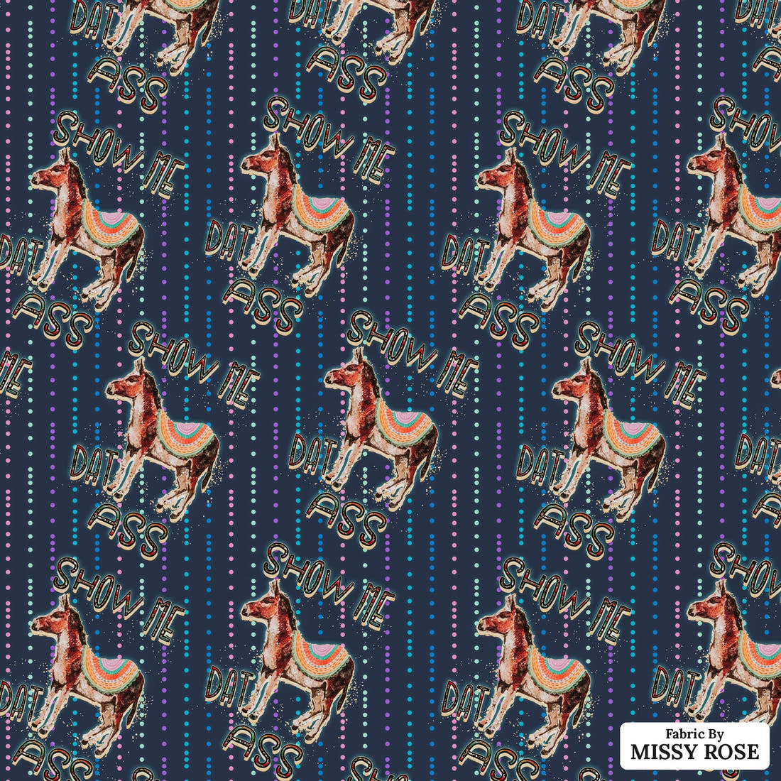 Profanity Fabric 66 - flat view of the print, zoom in for detail | Fabric by Missy Rose