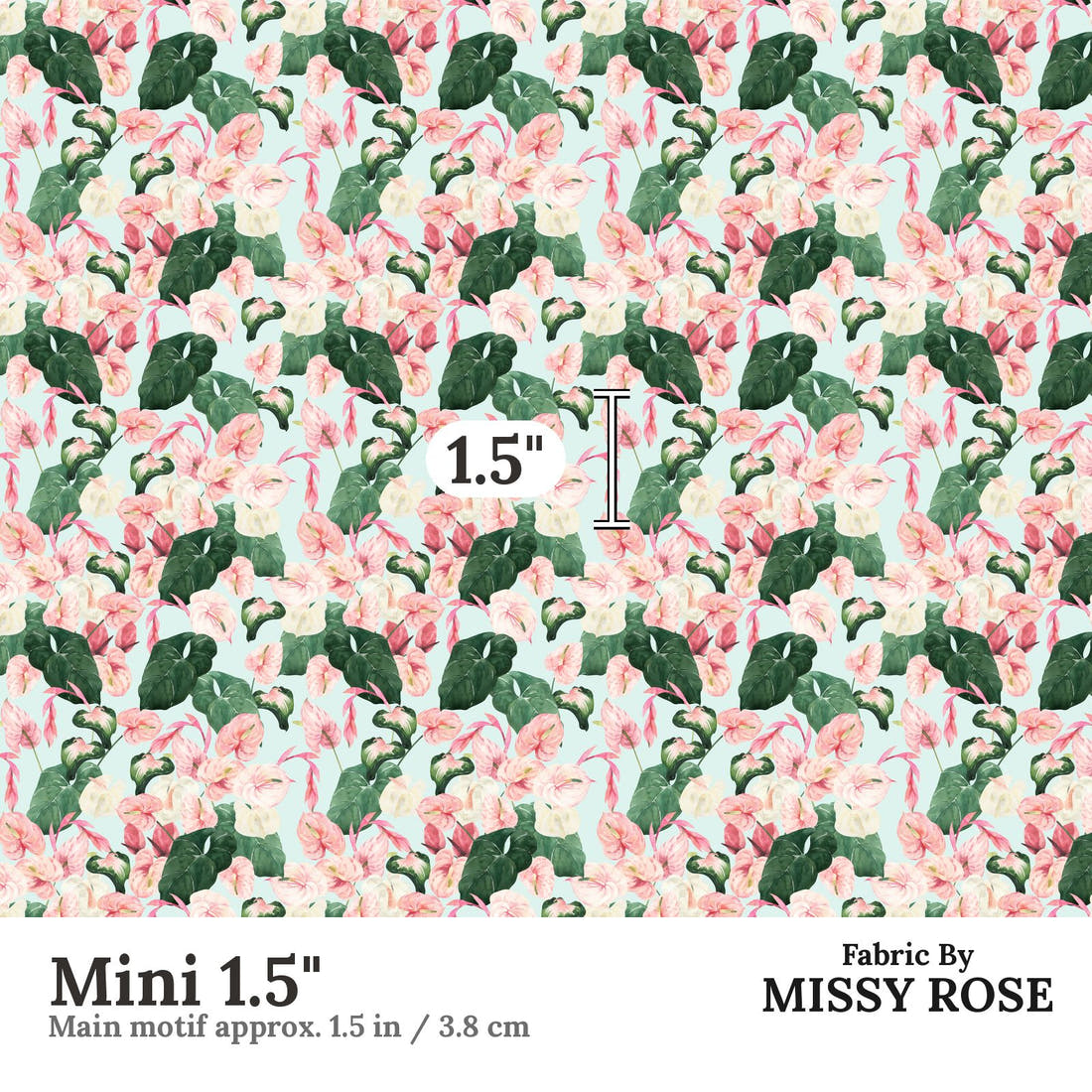 Profanity Fabric 69 Mini 1.5 inch print scale guide | Fabric by Missy Rose