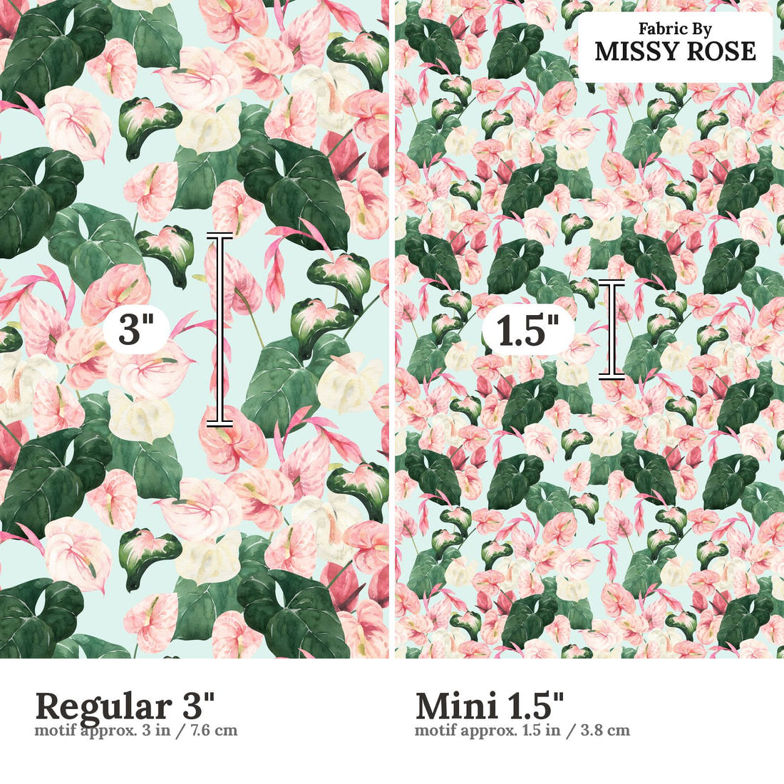 Profanity Fabric 69 Regular 3 inch vs Mini 1.5 inch print scale side by side | Fabric by Missy Rose