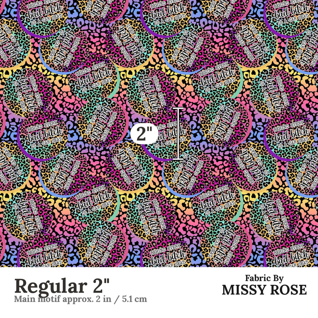 Profanity Fabric 70 Regular 2 inch print scale guide | Fabric by Missy Rose