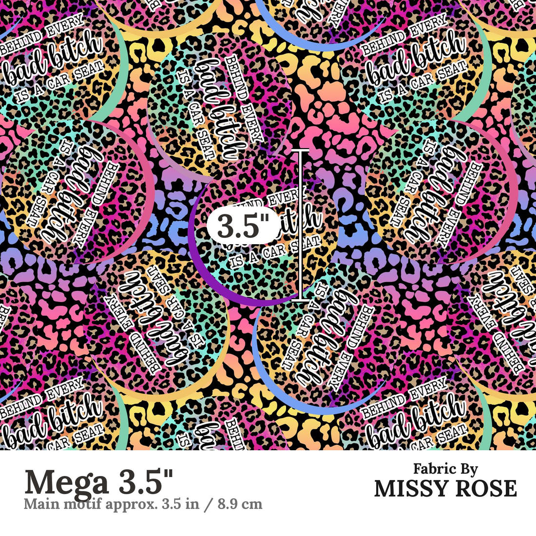 Profanity Fabric 70 Mega 3.5 inch print scale guide | Fabric by Missy Rose