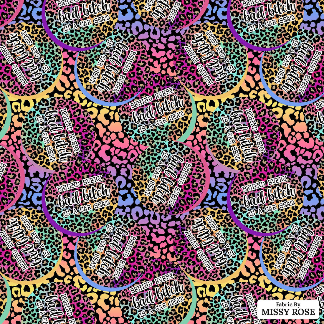 Profanity Fabric 70 - flat view of the print, zoom in for detail | Fabric by Missy Rose
