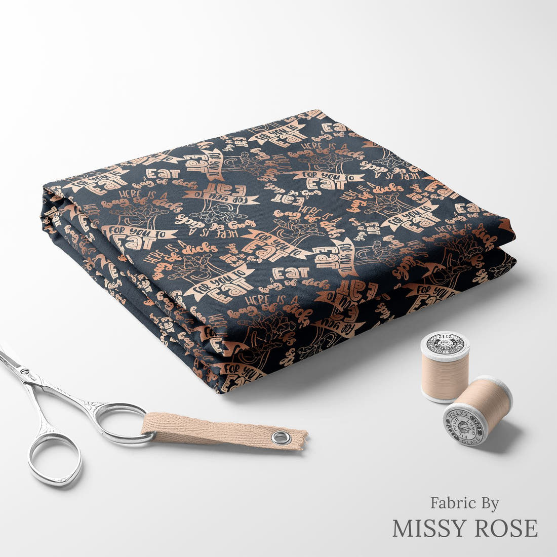 Profanity Fabric 72 folded fabric stack with matching thread - pre-order fabric Australia | Fabric by Missy Rose