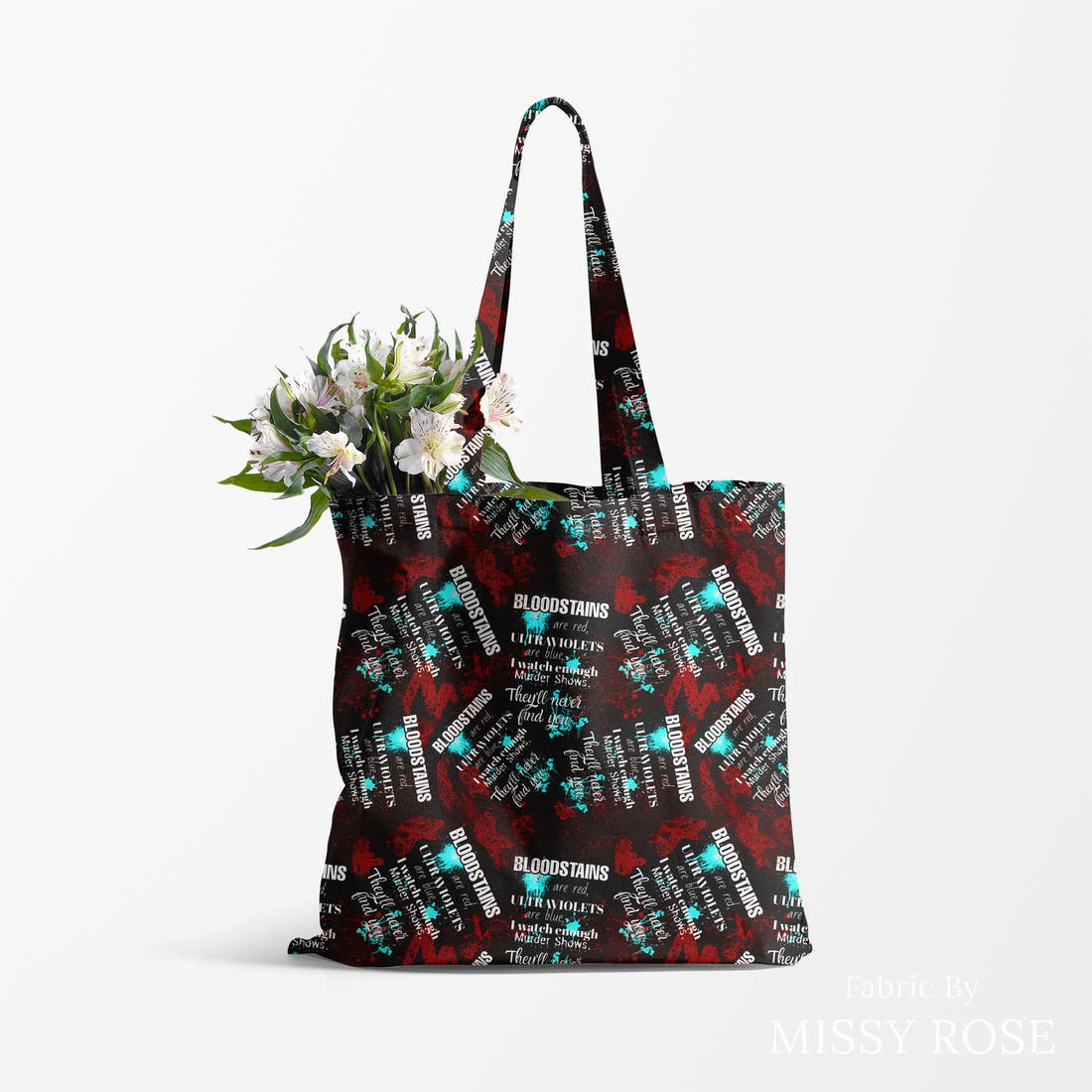 Profanity Fabric 74 made up as a tote bag - see how the print looks made up | Fabric by Missy Rose