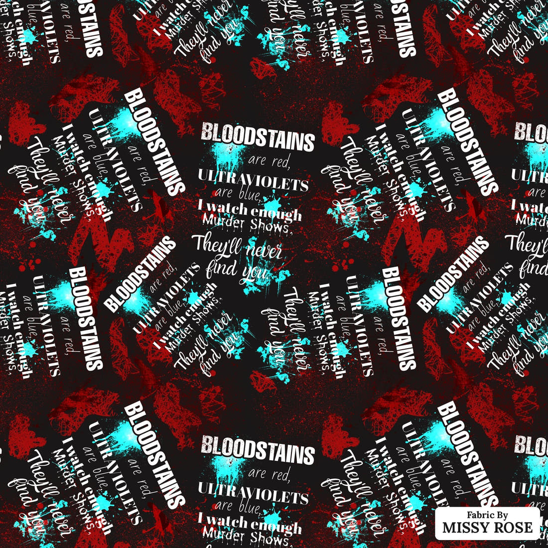 Profanity Fabric 74 - flat view of the print, zoom in for detail | Fabric by Missy Rose