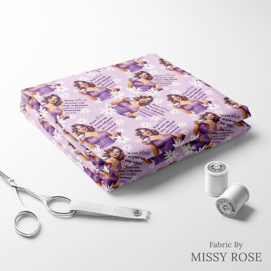 Profanity Fabric 75 folded fabric stack with matching thread - pre-order fabric Australia | Fabric by Missy Rose